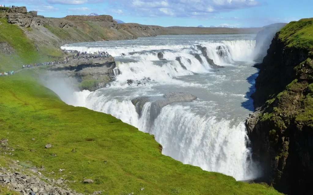 vista cascate Gullfoss Islanda