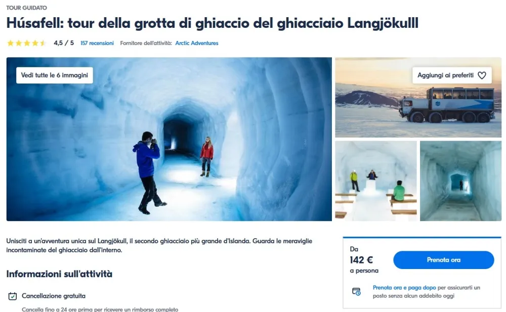 escursione alla grotta di ghiaccio nel Langjökull