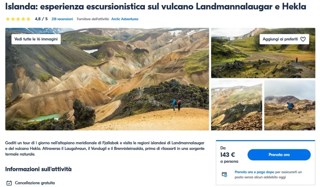 escursione guidata sul vulcano Landmannalaugar e Hekla - Islanda sud occidentale