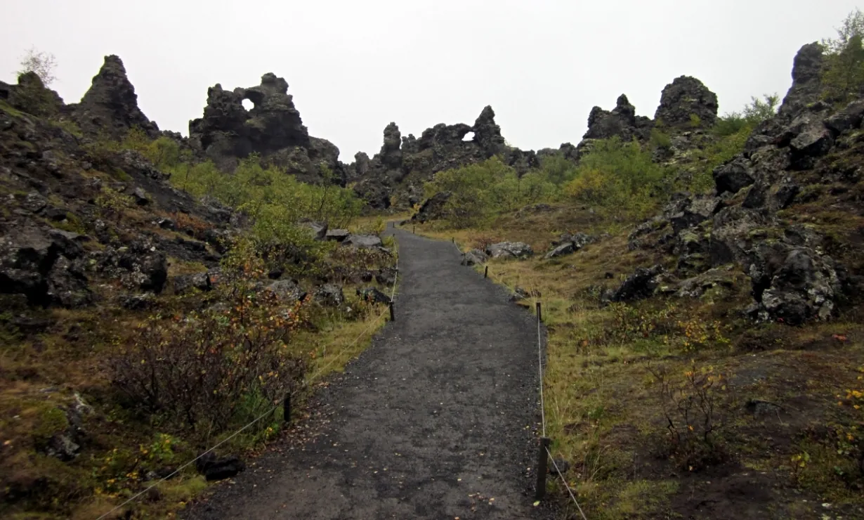 i campi di lava di Dimmuborgir Islanda