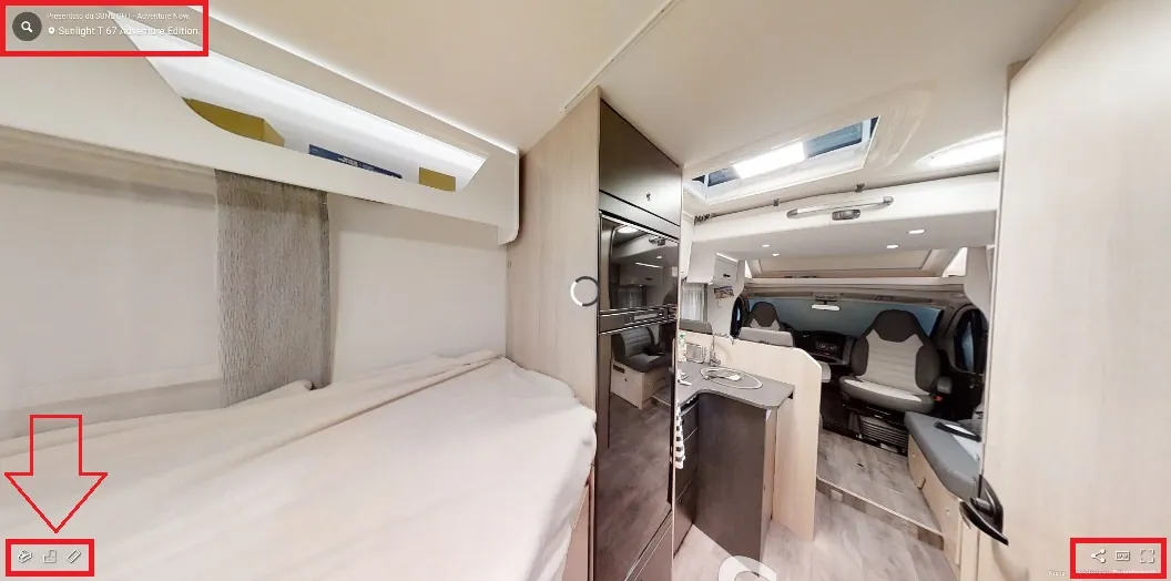 tour virtuale AutoEurope all'interno dei camper a noleggio