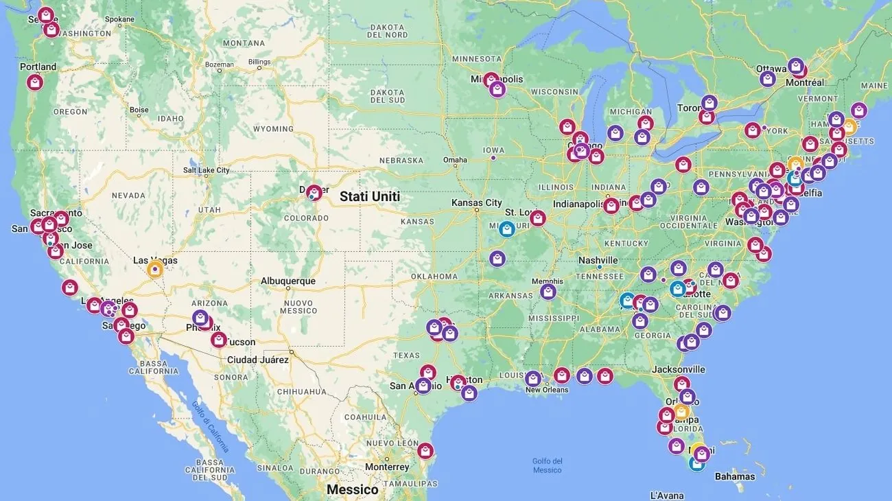 mappa outlet USA