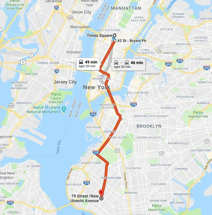 mappa metro NYC Dyker Heights