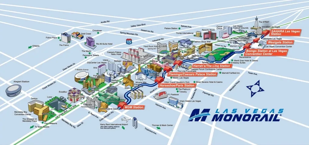 mappa Las Vegas monorail