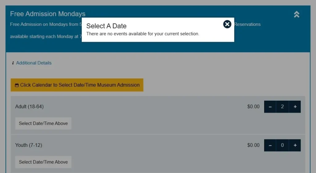9/11 Museum free admission error