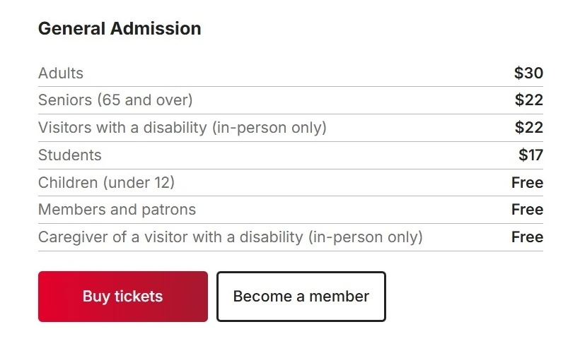 prezzi biglietti Metropolitan Museum New York