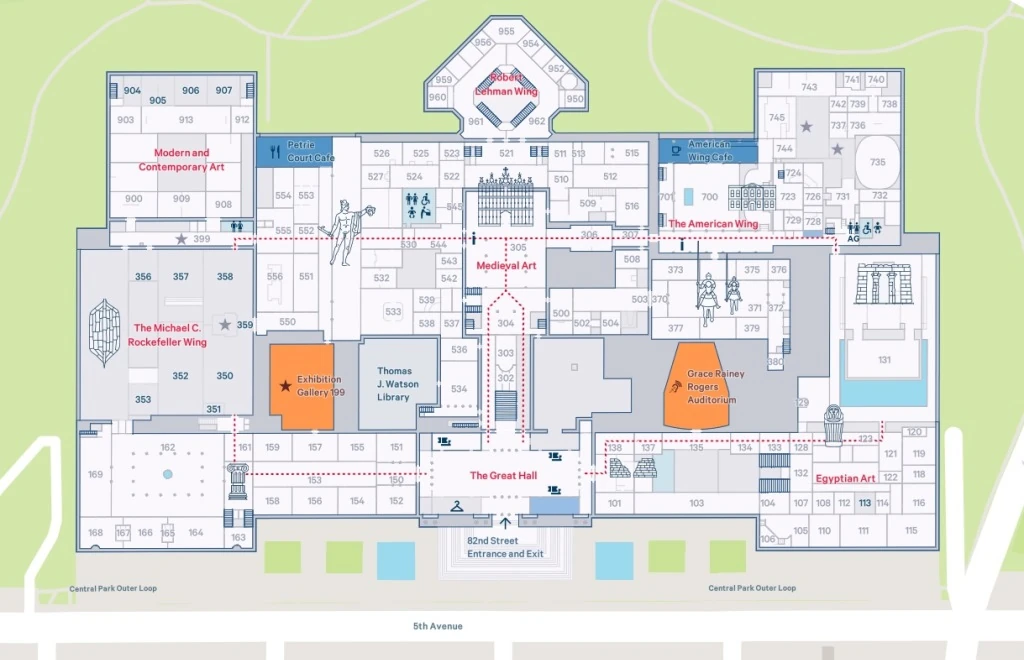 mappa Metropolitan Museum NYC