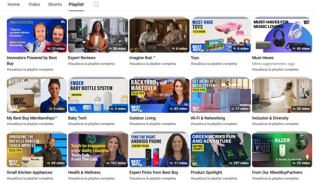 Best Buy Youtube playlist