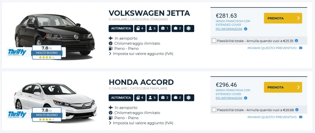 autoeurope risultati ricerca