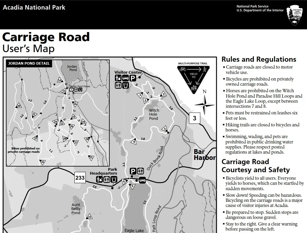 Acadia N.P. carriage road map