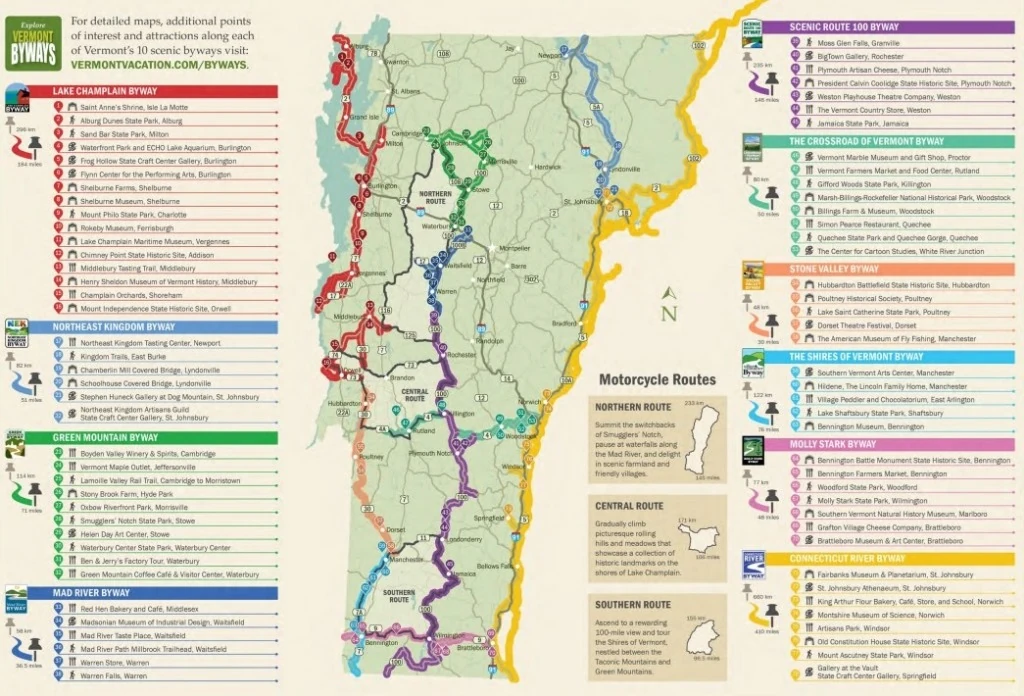 Vermont Byways map