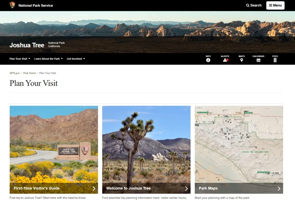 Joshua Tree N.P. website