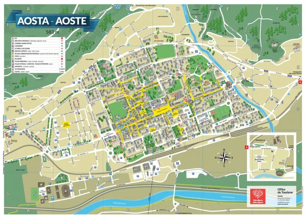 mappa turistica Aosta