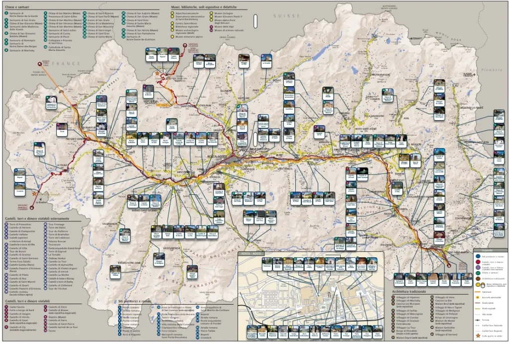 mappa luoghi interessanti Valle d'Aosta