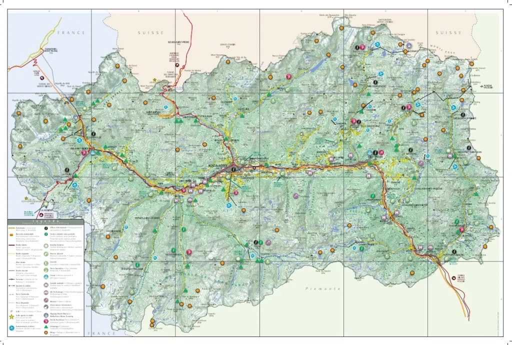 mappa stradale Valle d'Aosta