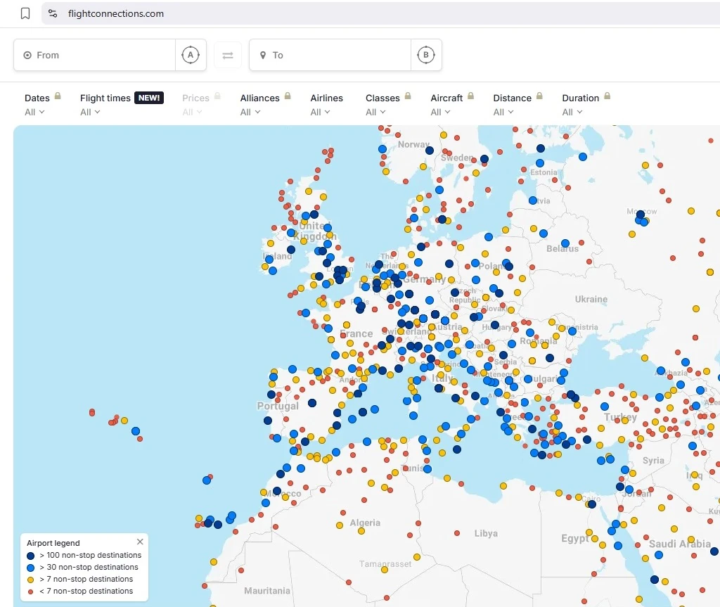 flightconnections.com airport map