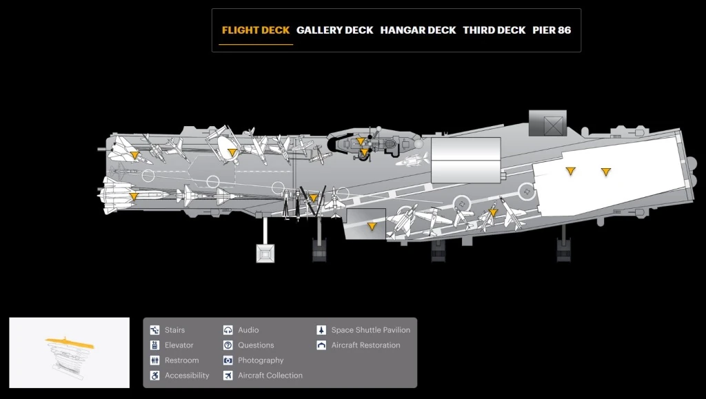 interactive map Intrepid Sea Air Space Museum New York City
